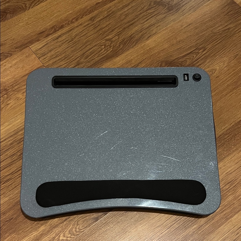 Gray Laptop Stand with Black Accents